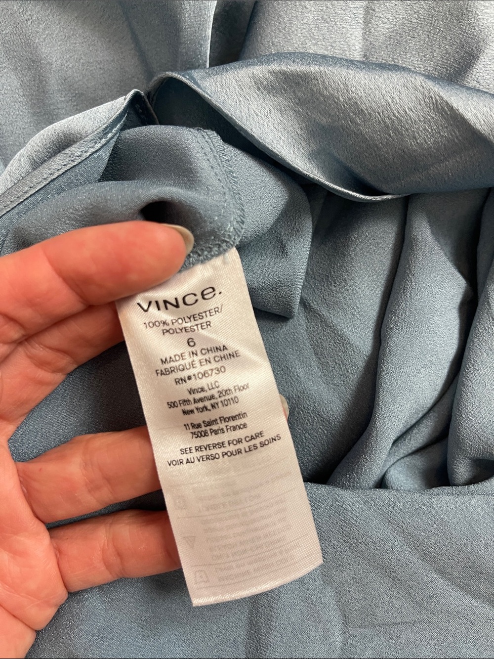 Vince Cowl Neck Satin MIDI Slip Dress Side Slit 6 Cocktail Date Wedding Guest - Picture 8 of 8